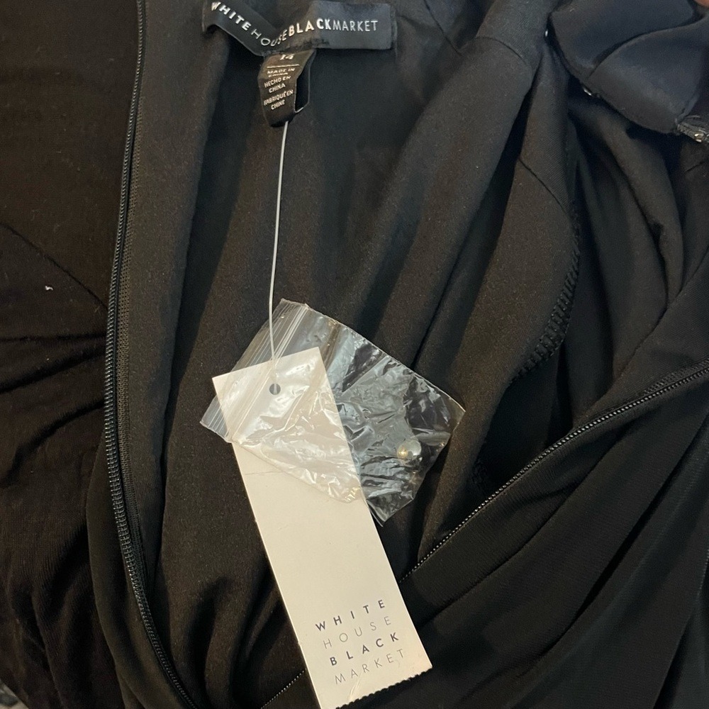 White House Black Market Long Sleeve Black Dress - Picture 5 of 11